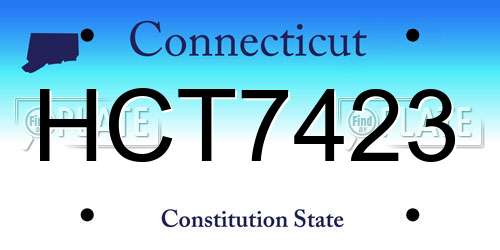 HCT7423 Connecticut License Plate