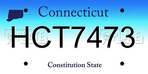 HCT7473 Connecticut License Plate