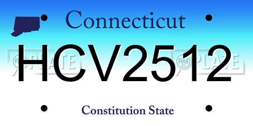 HCV2512 Connecticut License Plate