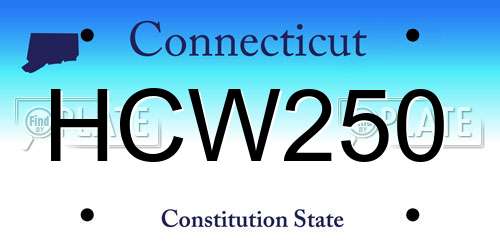 HCW250 Connecticut License Plate