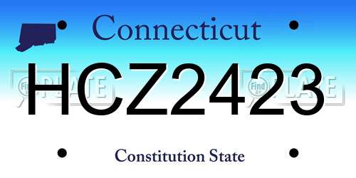 HCZ2423 Connecticut License Plate
