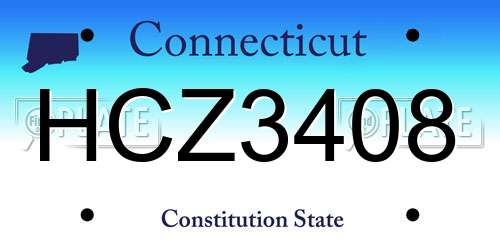 HCZ3408 Connecticut License Plate