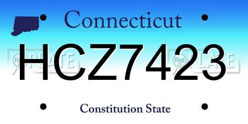 HCZ7423 Connecticut License Plate