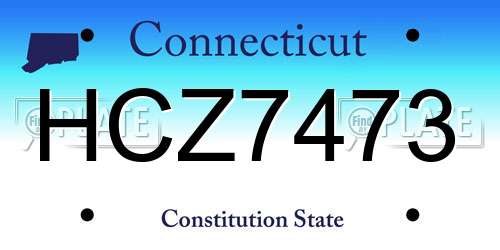 HCZ7473 Connecticut License Plate