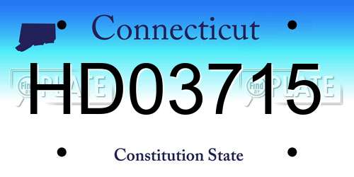 HD03715 Connecticut License Plate