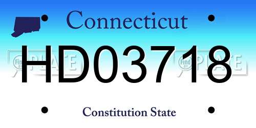 HD03718 Connecticut License Plate