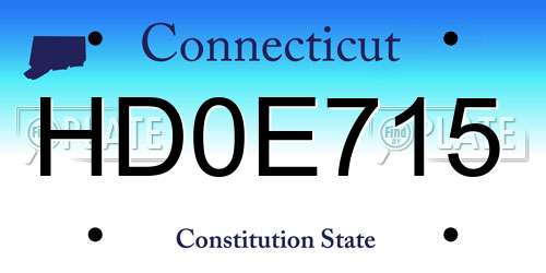 HD0E715 Connecticut License Plate