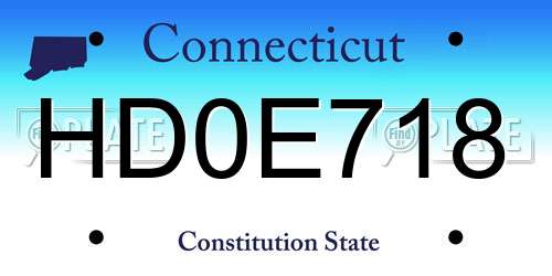 HD0E718 Connecticut License Plate