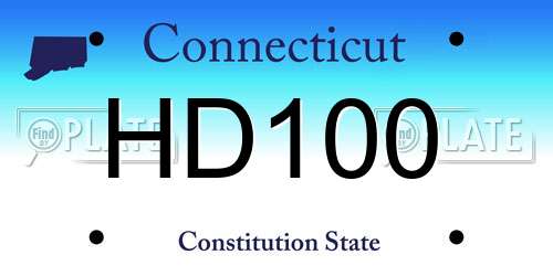 HD100 Connecticut License Plate