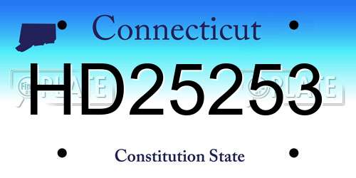 HD25253 Connecticut License Plate