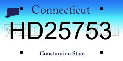 HD25753 Connecticut License Plate