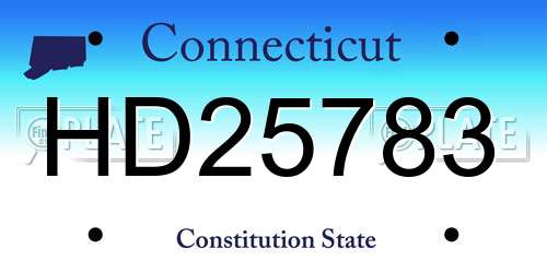 HD25783 Connecticut License Plate