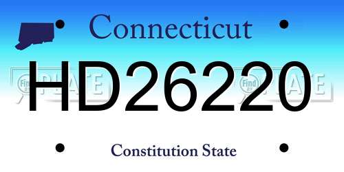 HD26220 Connecticut License Plate
