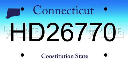 HD26770 Connecticut License Plate