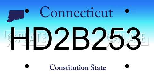 HD2B253 Connecticut License Plate