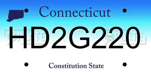 HD2G220 Connecticut License Plate