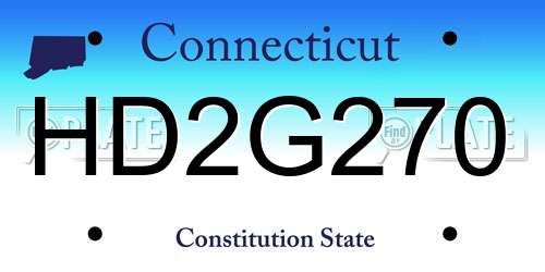 HD2G270 Connecticut License Plate