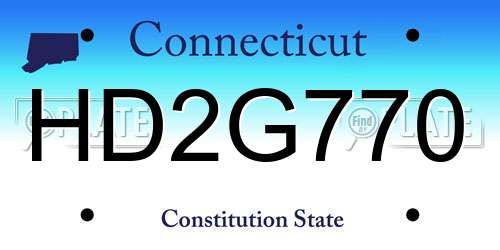 HD2G770 Connecticut License Plate