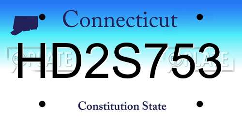 HD2S753 Connecticut License Plate