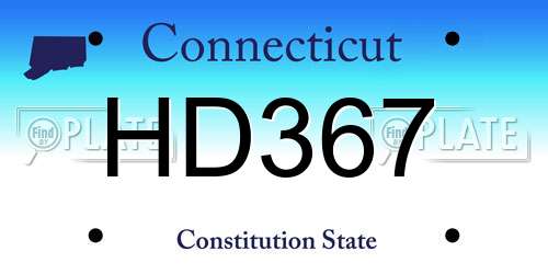 HD367 Connecticut License Plate