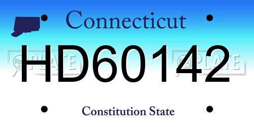 HD60142 Connecticut License Plate