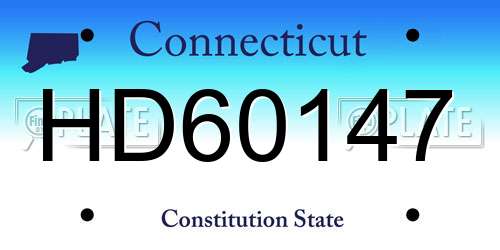 HD60147 Connecticut License Plate