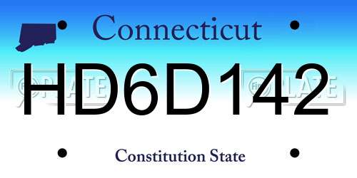 HD6D142 Connecticut License Plate