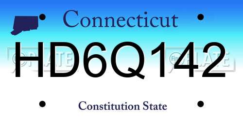 HD6Q142 Connecticut License Plate