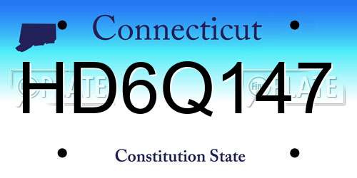HD6Q147 Connecticut License Plate