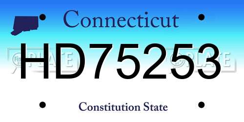 HD75253 Connecticut License Plate