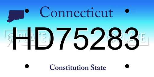 HD75283 Connecticut License Plate