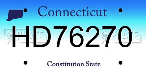 HD76270 Connecticut License Plate