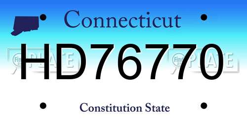 HD76770 Connecticut License Plate