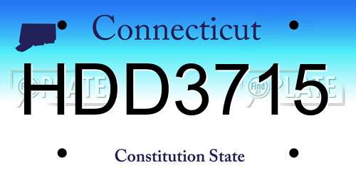 HDD3715 Connecticut License Plate