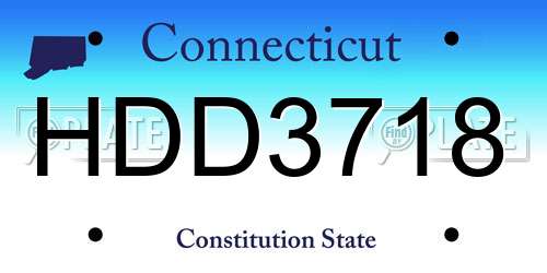 HDD3718 Connecticut License Plate