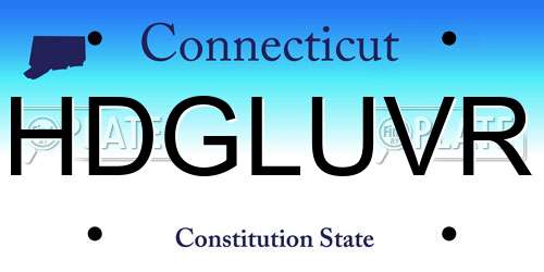 HDGLUVR Connecticut License Plate