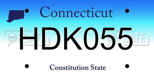 HDK055 Connecticut License Plate
