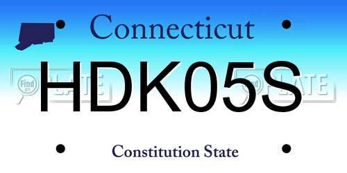 HDK05S Connecticut License Plate