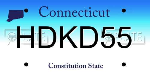 HDKD55 Connecticut License Plate