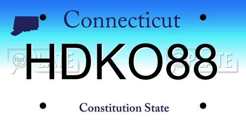 HDKO88 Connecticut License Plate