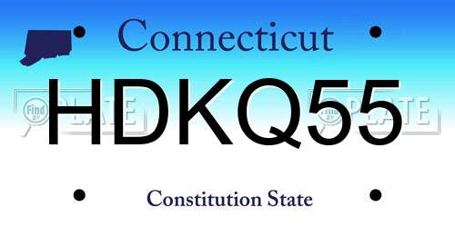 HDKQ55 Connecticut License Plate