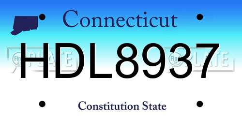 HDL8937 Connecticut License Plate