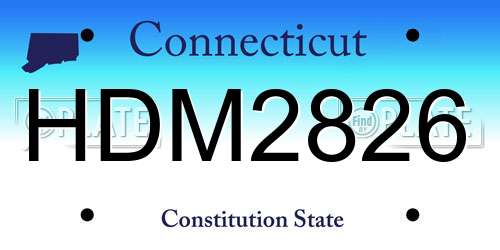 HDM2826 Connecticut License Plate