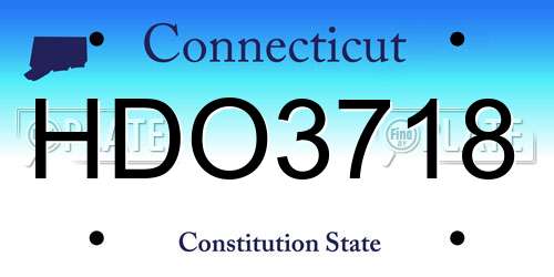 HDO3718 Connecticut License Plate