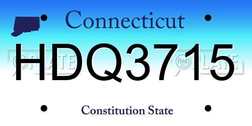 HDQ3715 Connecticut License Plate