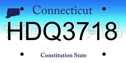 HDQ3718 Connecticut License Plate
