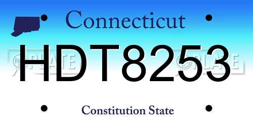HDT8253 Connecticut License Plate