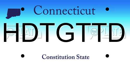 HDTGTTD Connecticut License Plate