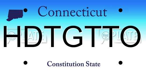 HDTGTTO Connecticut License Plate