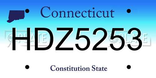 HDZ5253 Connecticut License Plate